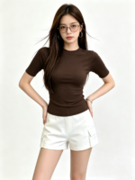 Áo thun ôm nữ cổ tròn tay ngắn - Ảnh 5