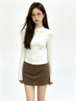 Áo dài tay nữ cổ cao liền thân ôm dáng - Ảnh 8