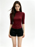 Áo thun nữ cổ cao tay lỡ ôm dáng - Ảnh 10