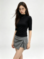Áo thun nữ cổ cao tay lỡ ôm dáng - Ảnh 5