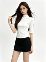 Áo thun nữ cổ cao tay lỡ ôm dáng - Ảnh 6