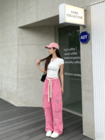 Quần Túi Hộp Nữ Ống Rộng Màu Hồng - Ảnh 8