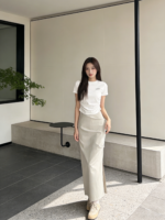 Áo thun nữ cổ tròn tay ngắn nhún eo – ảnh 4 Sweet Fable