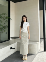 Chân váy nữ dáng dài suông màu xám nhạt – ảnh 3 Sweet Fable