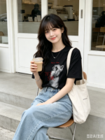 Áo thun nữ cổ tròn tay ngắn in hình mèo – ảnh 6 Sweet Fable