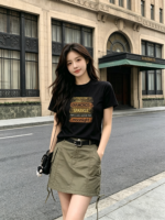 Áo thun nữ cổ tròn tay ngắn in chữ phong cách vintage – ảnh 5 Sweet Fable