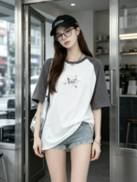 Áo thun nữ cổ tròn tay ngắn raglan dáng rộng in bướm – ảnh 3 Sweet Fable