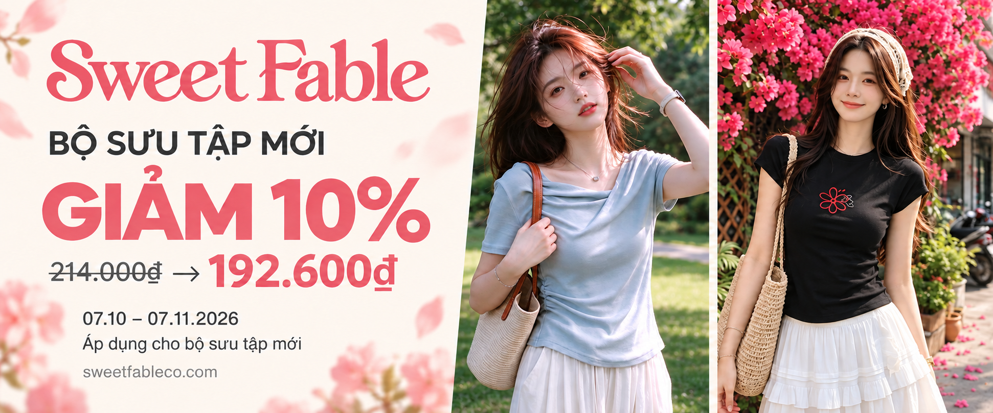 Bộ sưu tập mới Sweet Fable, giảm 10% từ ngày 07/10 đến hết 07/11/2026