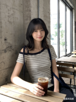 Áo thun nữ lệch vai tay ngắn kẻ ngang phối dây vai – ảnh 3 Sweet Fable